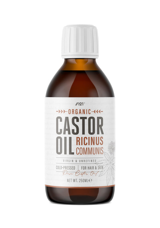 Organic Castor Oil 250ml | 100% Unrefind & Cold Pressed - Hexane Free | for Skin & Hair | Food-Grade & Sustainably Sourced - By Alpha01
