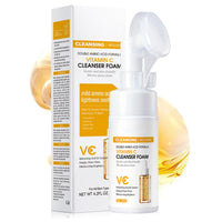 Beauthink Vitamin C Foaming Face Cleanser – Brightens Skin Tone, Gently Exfoliates for a Radiant Glow, For All Skin,Deep Cleansing, Hydrating