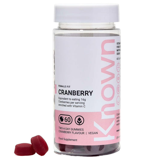 Vegan Cranberry Gummies by Known Nutrition | Natural Cranberry Support | Delicious Natural Cranberry Flavour | 60 Two-a-Day Vegan Vitamin Gummies (One Month’s Supply)
