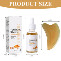 MADGININE 2 Pieces Dark Spot Serum Turmeric Oil for Skin 30ml Turmeric Oil for Face Natural Gentle Moisturizing Hydration Even Skin Tone Gift Suitable for Face, Body and Horns