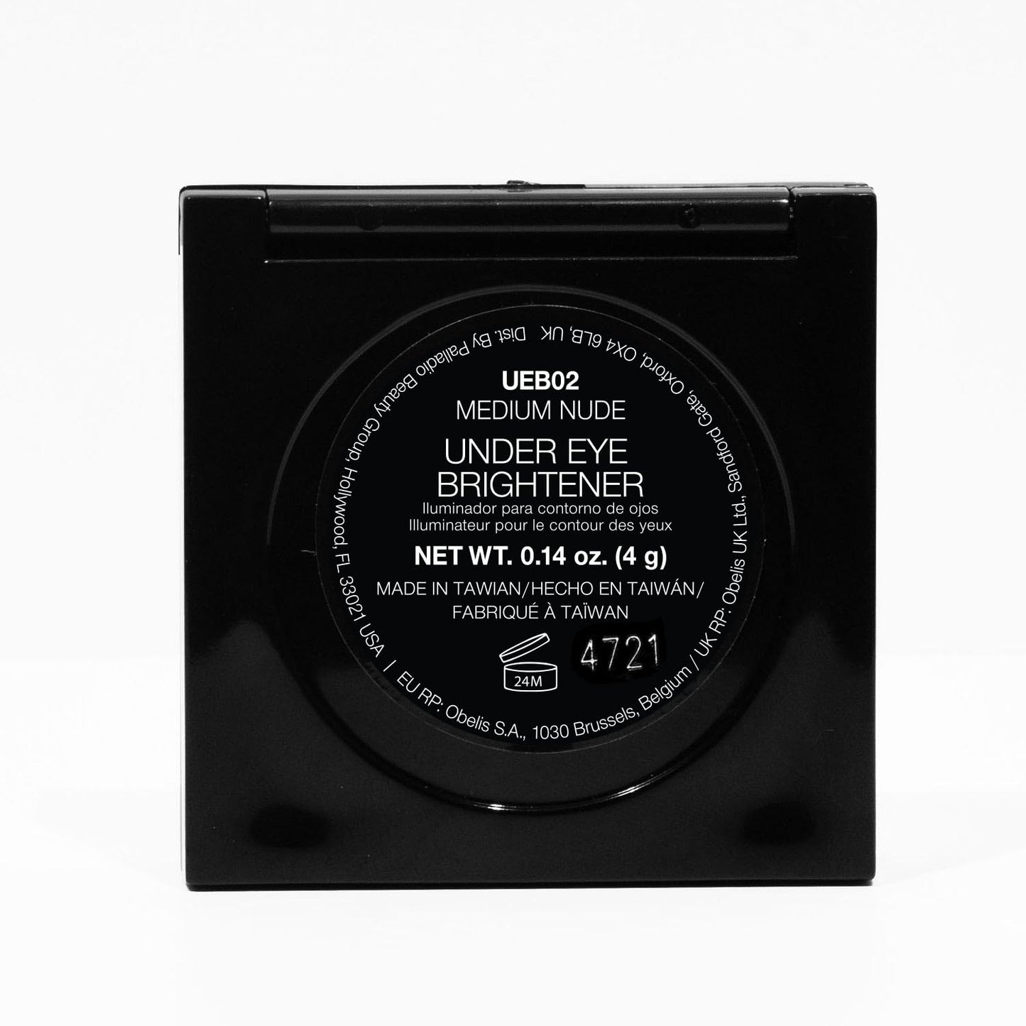 Palladio Under Eye Brightener, Conceal, Brightens, Reduces Appearance of Dark Circles, With Caffeine Peptides & Vitamin E, Tired Skin Color Correcting Brightener & Primer (Medium Nude)