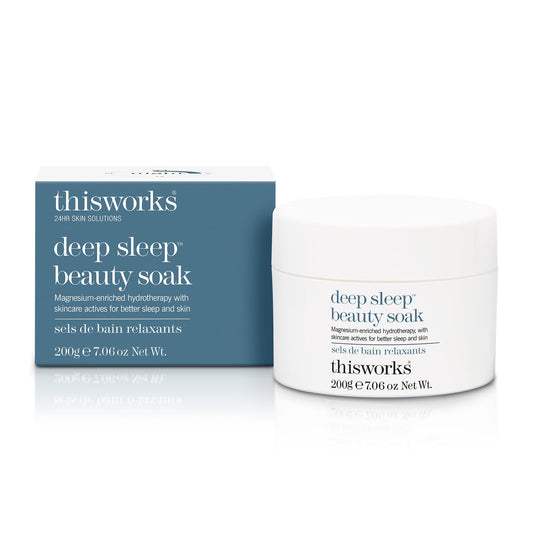 This Works Deep Sleep Beauty Soak 200g - Luxury Bath Salts with Muscle Soothing Minerals Magnesium and Zinc, with Vitamin E for Brigther Skin