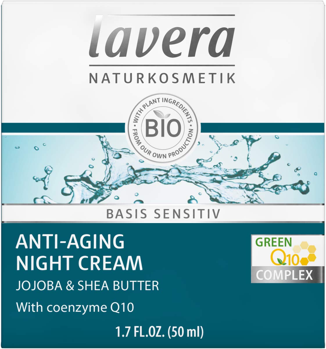 lavera Anti-Wrinkle Night Cream Q10 Moisture & Care Anti-Ageing Night Cream Nourishes & Tightens the Skin Vegan Organic Natural Cosmetics Cosmetics Face Cream Pack of 1 x 50 ml