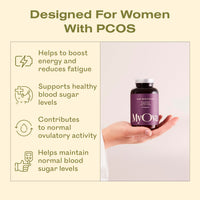 MyOva Hair, Skin & Nails PCOS Supplement - 30-Day Supply - 2000mg Myo-Inositol for PCOS Support - Complex has Biotin, Zinc, Vitamin A and C to Support Strong Hair, Skin & Nails – UK Manufactured