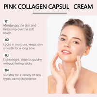 SingHao Pink Collagen Cap/sule Cream,Face Moisturiser with Niacinamide & Hydrolyzed C/ollagen,Anti-Aging Co/llagen F/ace C/ream,Col/lagen Gel Fa/ce,Collagen Moisturiser Fac/e Women,Skin Tightening Cream
