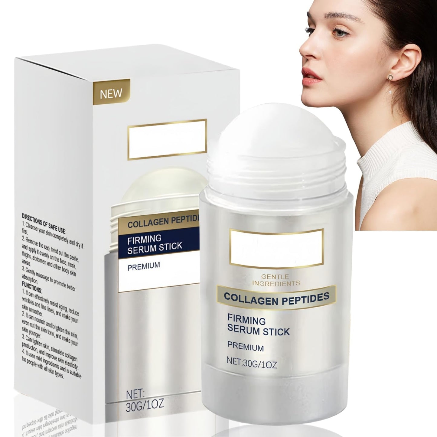 SingHao Flys/mus Collagen Peptides Firming Serum Stick,Anti Aging Peptides Serum Stick,C/ollagen Anti-Aging F/irming Cream Stick,Skin Tightening Cream Stick,Collagen Face & Neck Firming Stick