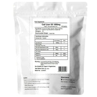 Premium - Cod Liver Oil Capsules - 1000mg x 60 - High Strength - Omega-3 Fatty Acids Vitamin A & D - EPA and DHA