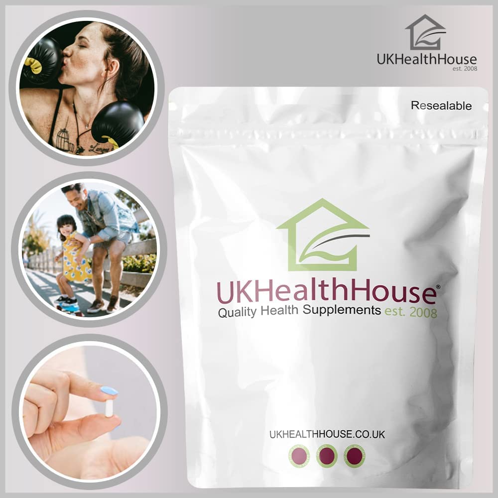 UKHealthHouse L-Glutamine Amino Acids 500mg x 60 Capsules Rapid Release Support Muscle Recovery Supplements High Strength Targeted Release Supplement