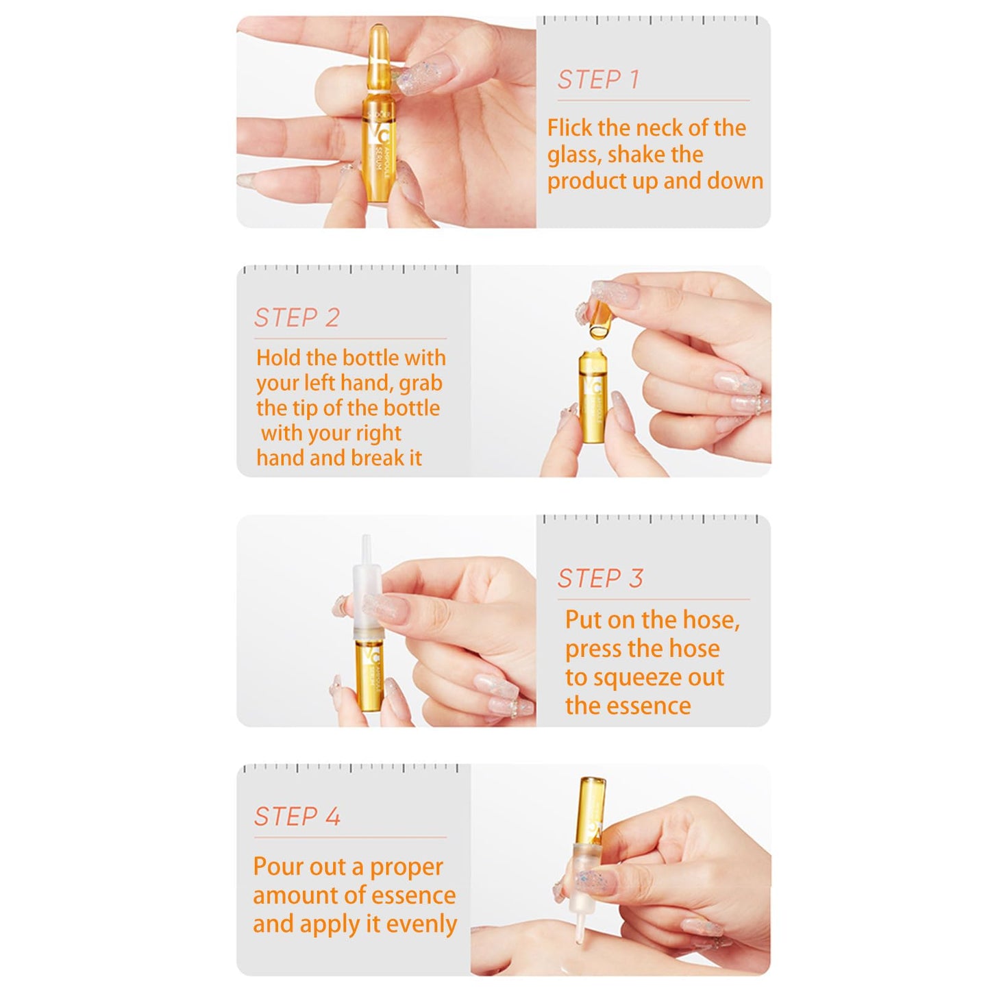 24K Serum, Niacinamide Serum Concentrated Ampoules for Face Serum, Collagen Booster for a Natural Face Lift, Anti-Aging Serum, Strengthen the Skin Barrier, Deep Hydrating, 7x2ml Ampoule Serum