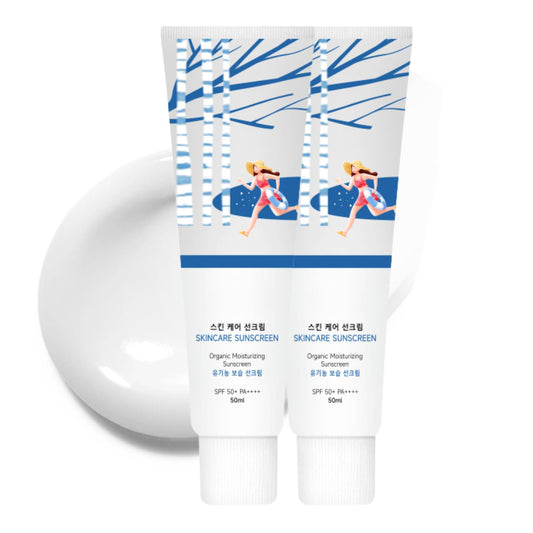 Tongyend 2Pcs Birch Juice Moisturizing Sunscreen, Organic Suncream SPF 50 PA++++, Sunscreen for Face,Korean Moisturizing Suncream, Strong UV Protection, Moist Essence Type, Natural Organic Formula (2)