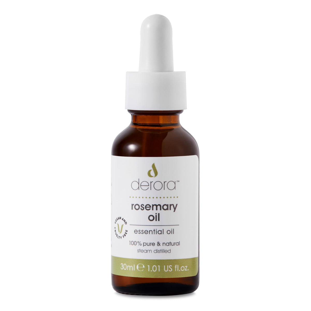 Derora Rosemary Oil for Hair & Skin | Essential Oil | 100% Pure, Undiluted | Rosemary Oil for Hair, Damaged Hair, Hair Loss, Dry Skin, Face, Scalp (30ml)