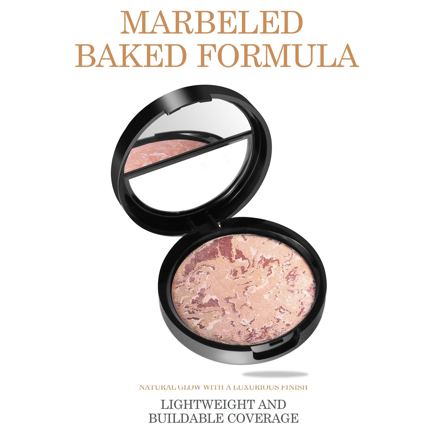 Shengqialun Baked Foundation Medium, Colour Correcting Foundations for Mature Skin, Highlighting & Setting Powder Foundation, Oil Control Pressed Powder for Mature Skin