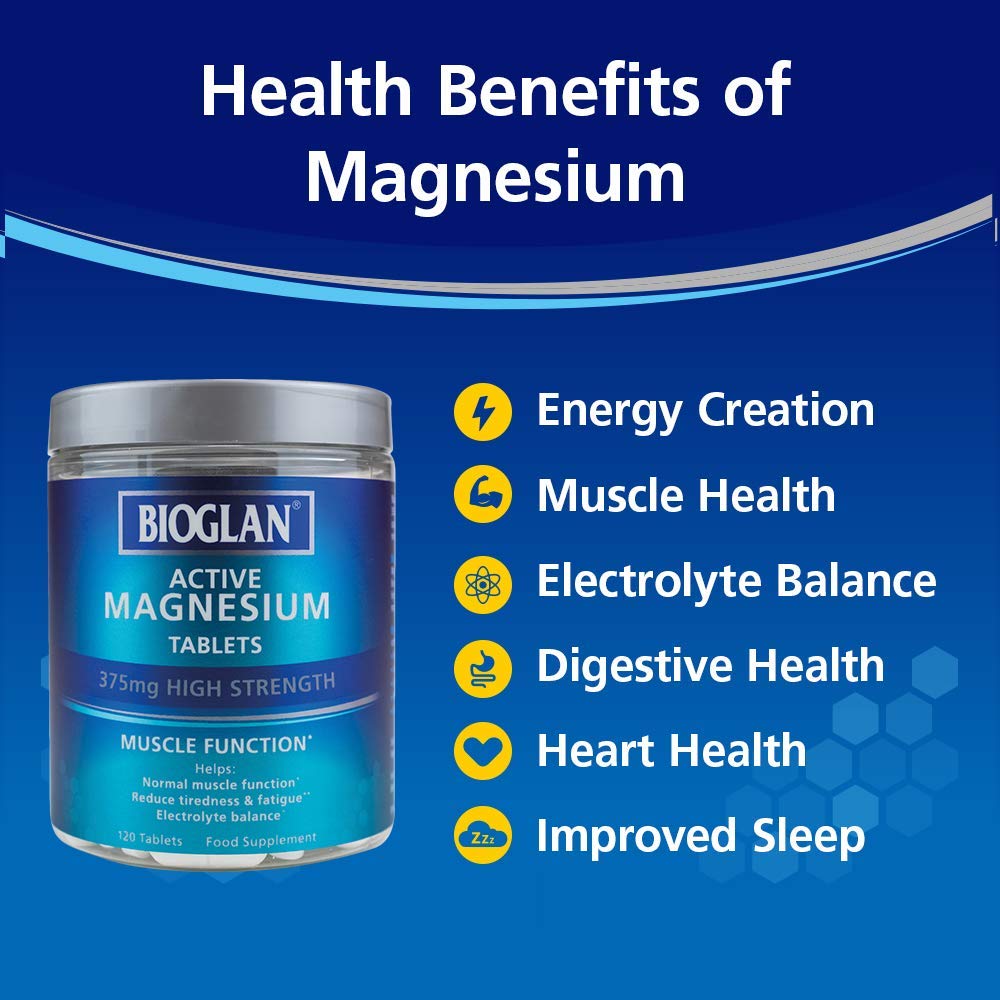Bioglan Active Magnesium | Supports Muscle Function | 120 Tablets, 120 Tablet