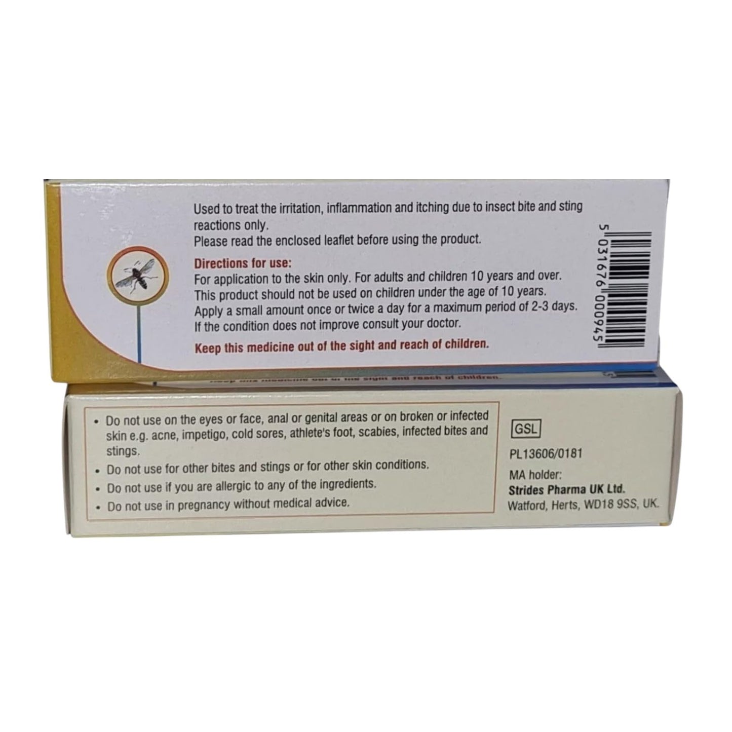 Generic Twin Pack, Bite & Sting Cream Itch Relief 1% w/w -Fast, Effective Relief, 10g with Free Orignial Lip Balm
