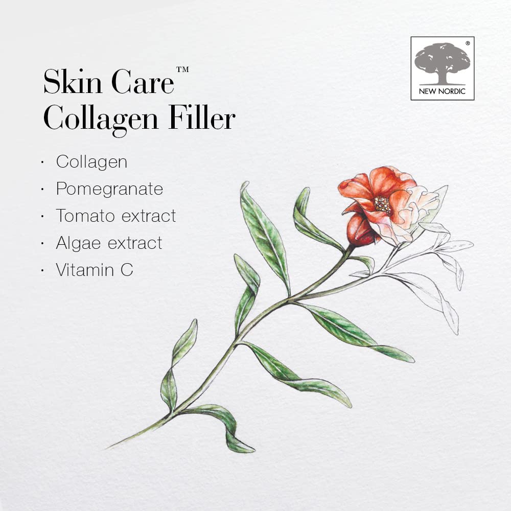 New Nordic Skin Care Collagen Filler 60 Tablets - Reduce The Formation of Wrinkles with Marine Collagen Supplement - Dairy Free - Contains Pomegranate - Wrinkle Filler for Women and Men