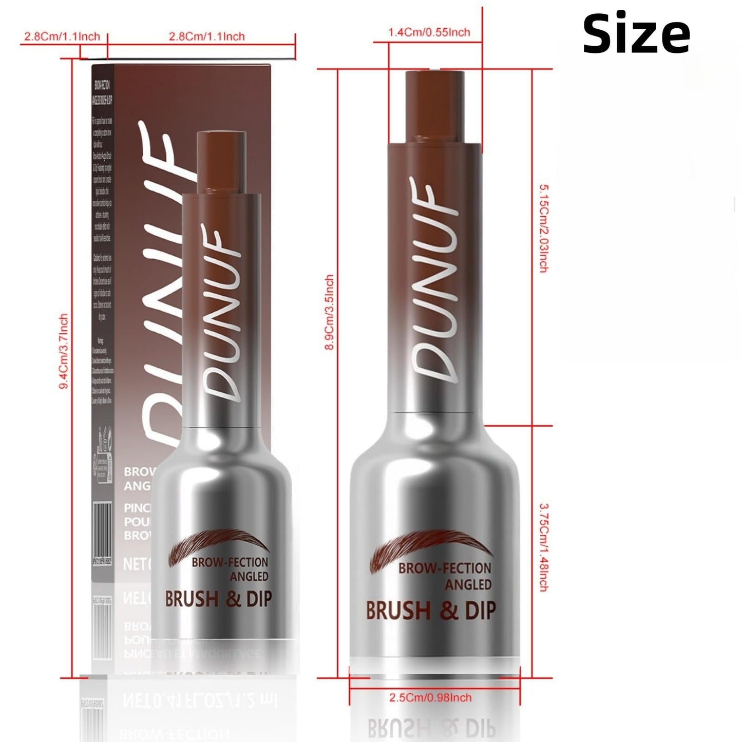 GUOUURR Premium Brown Eyebrow Dip Pen with Angled Brush Pen - Long-Lasting, Waterproof Brow Pen for Natural, Fuller Eyebrows | Beauty Brow Brow Fection | Includes Eyebrow Pencil & Brush Strokes Tool