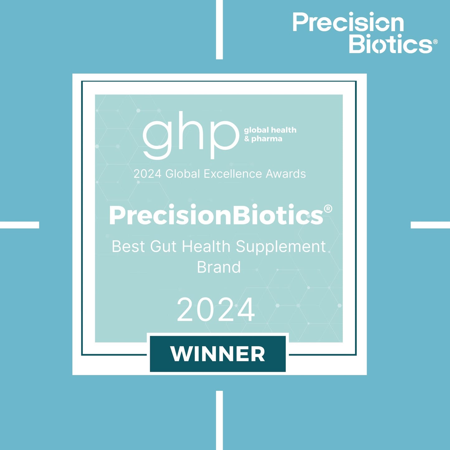 PrecisionBiotics Daily Good Bacteria - Daily Gut Health Probiotics Supplement - BB-12 and LA-5 Bacterial Culture Strains + FOS fibers - 30 Capsules