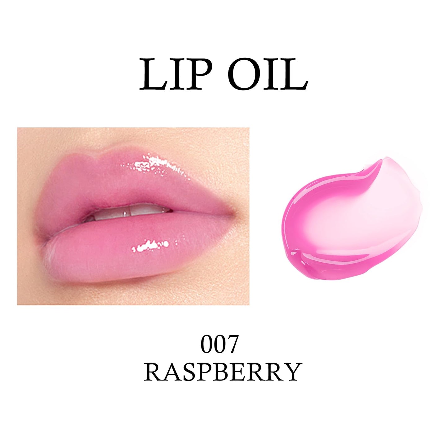 KYDA Hydrating Lip Glow Oil, Moisturizing Transparent Plumping Lip Gloss, Lip Oil Tinted for Lip Care and Dry Lips(#007)