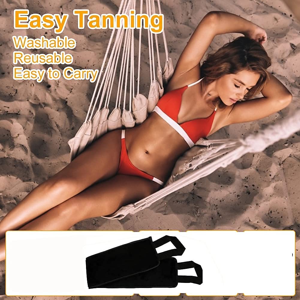 Lerkely Tanning Back Applicator, Self Back Body Lotion Applicator for Apply Tanning Lotion/Cream (10.5X59 CM, Black)