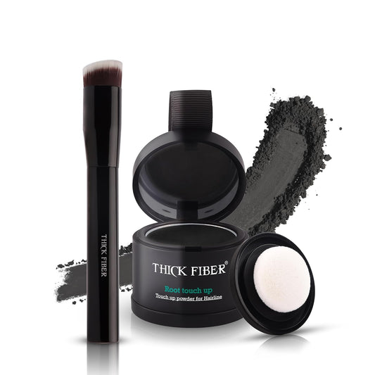 Generic Root Touch Up Powder, Root Cover for Thin & Bald Head - Water & Sweat Resistant Hair Powder for Thinning Hair Women, Includes Brush (Black) 4 Grams