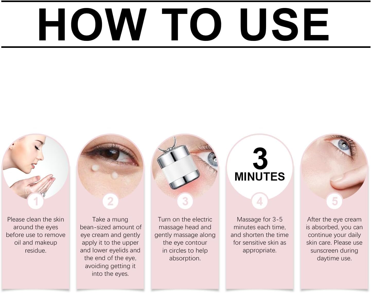 Electric Massage Eye Cream for Dark Circle, Firm and Smooth of Fine Lines, Eye Cream Massage Electric, Tired Eye Refreshment with Gentle Vibration, Anti-Wrinkle, Firming, Moisturizing