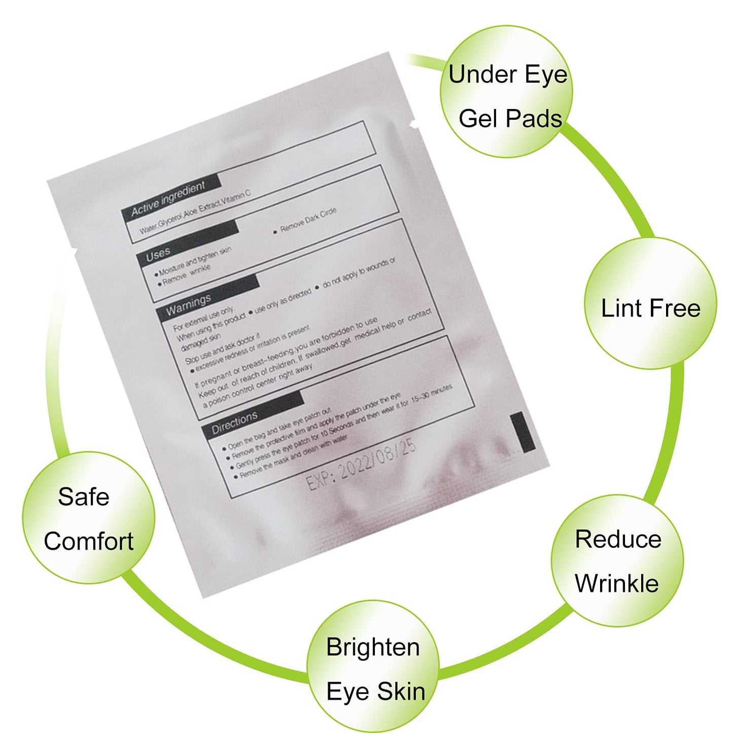 Under Eye Gel Pads, Jiasoval 50 Pairs Isolation Eyelash Extension Pads Lint Free Eyelash Patches, Under Eye Patches Hydrogel Eye Pads For Lash Extensions