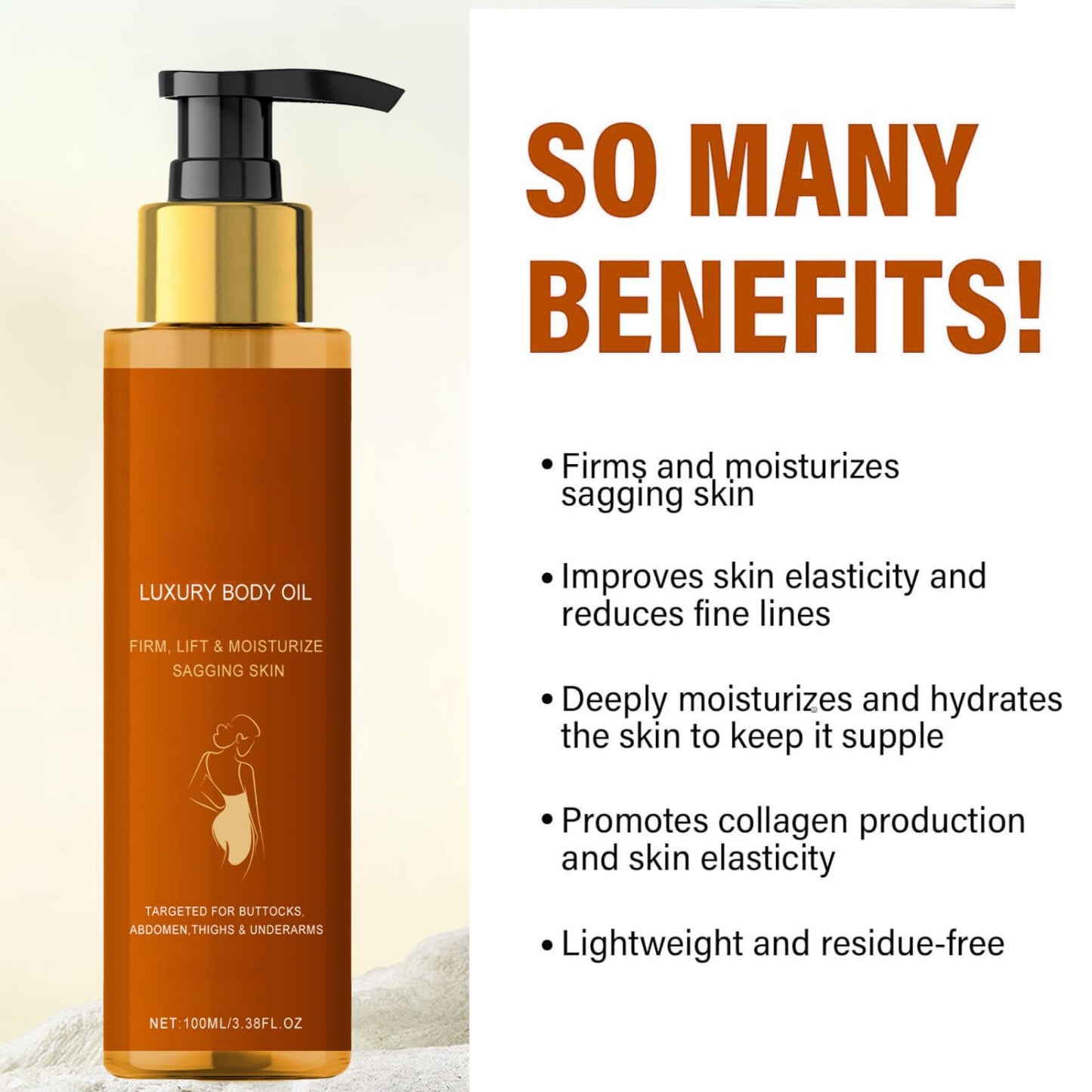 Magic Firming Body Oil, Magic Luxury Body Oil With Lavender & Rosehip, Skin Tightening & Hydrating Body Oils For Arms, Thighs & Abdomen,Lightweight, Non-Greasy Moisturiser For Silky Smooth Skin