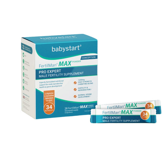 Babystart Fertility Supplements for Men - FertilMan Max Pro Sachets, Male Fertility Vitamins with Zinc, Folic Acid and Vitamin D for Conception, Immune Support, Mens Health Supplement - 28 Day Supply