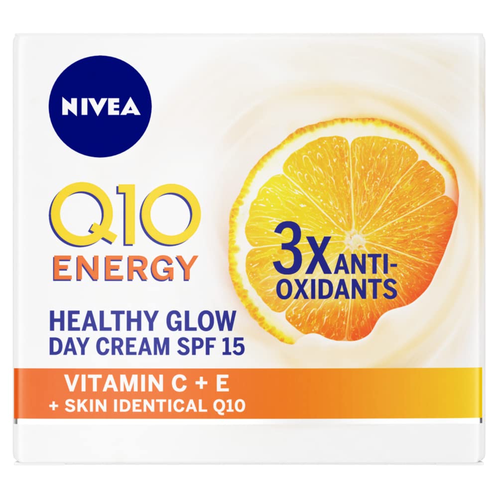 NIVEA Q10 Energy Healthy Glow Face Day Cream (50ml), for Women, Energising Moisturising, Vitamin C and E