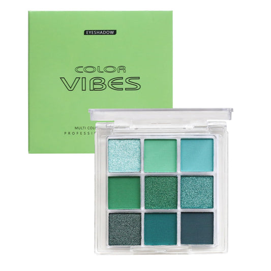 SHEBEEDO Green Eyeshadow Palette, Green Glitter Eyeshadow, Forest Emerald Green Christmas Makeup Palette, 9 Eyeshadow Shades, Waterproof Long Lasting, Mixable Pressed Pigmented Eyeshadows, Gift for Women