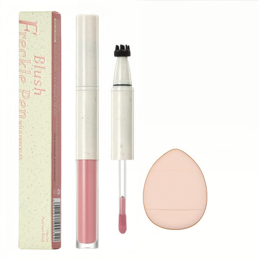 Xunzhi Natural Freckle Blush Pen, 2-in-1 Light Brown Liquid Freckle Stamp and Soft Pink Liquid Blush for Cheeks,Blushers for Cheeks Make Up,Powder B/lush,F/reckle Pen,Fake Freckles,Makeup B/lush