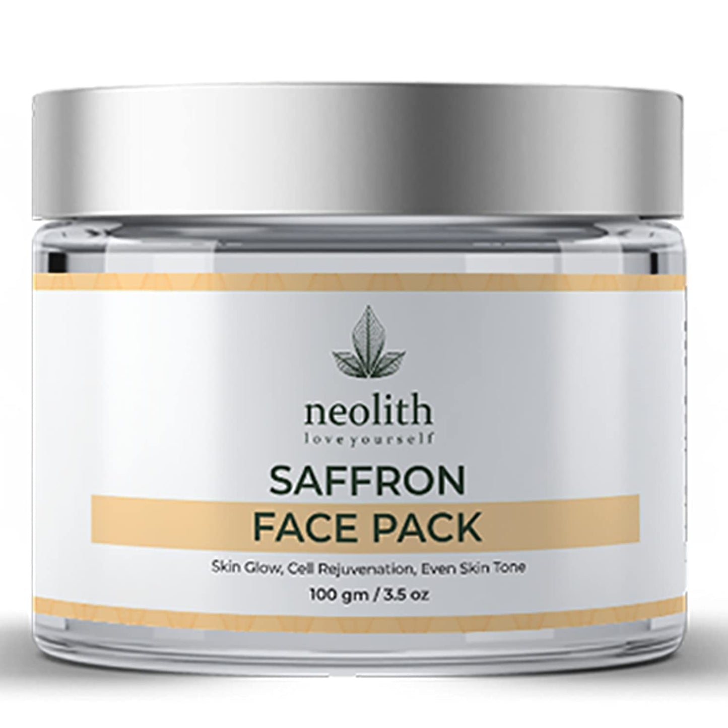 Neolith Saffron Face Pack | Skin Brightening clay face mask for glowing skin, oil control, acne control | Organic & Natural | Hydrating clay | No harmful chemical, No paraben, No Mineral oil
