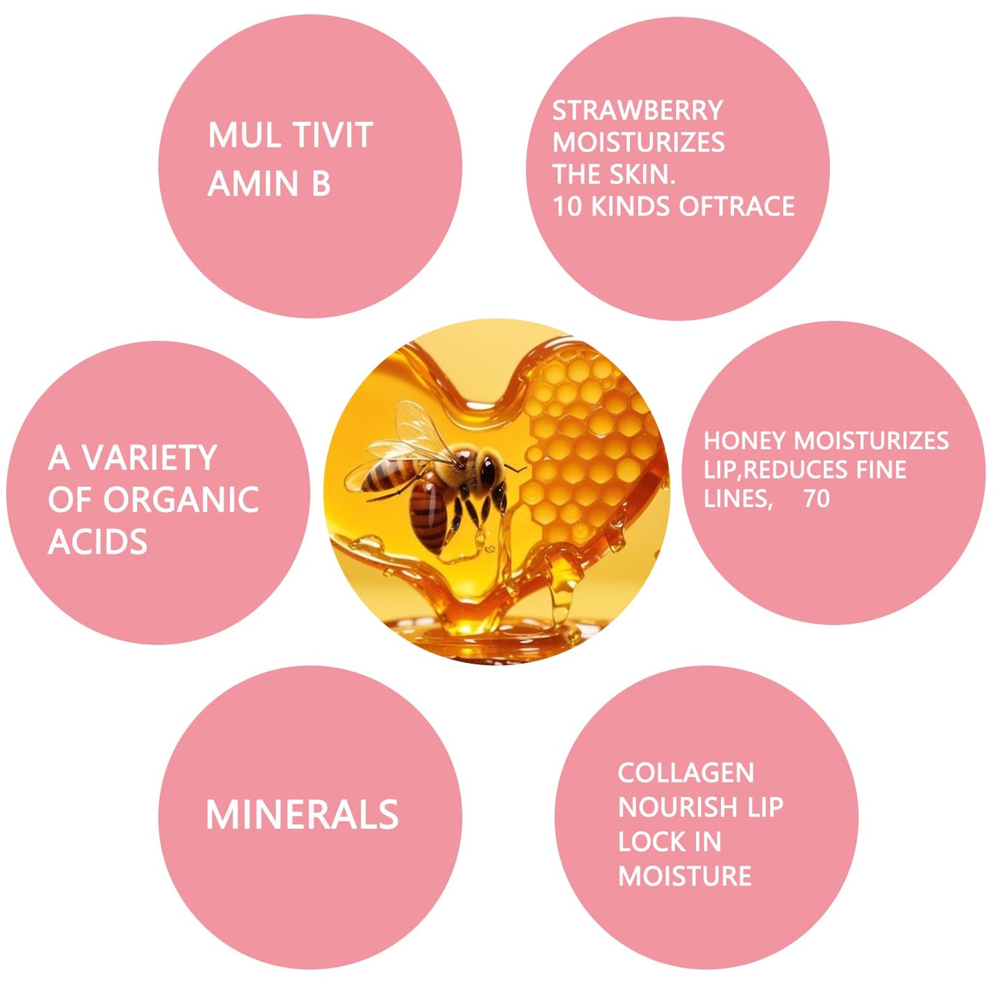 ExcellaElite Honeybalm Lip Balm, Honey Balm Uk lips, Honey lip Balm - Premium 4 PCS Set Honey & Strawberry Lip Balm with Exfoliating & Hydrating Properties - Honey Pot Lip Balm for Dry, Cracked & Chapped Lips