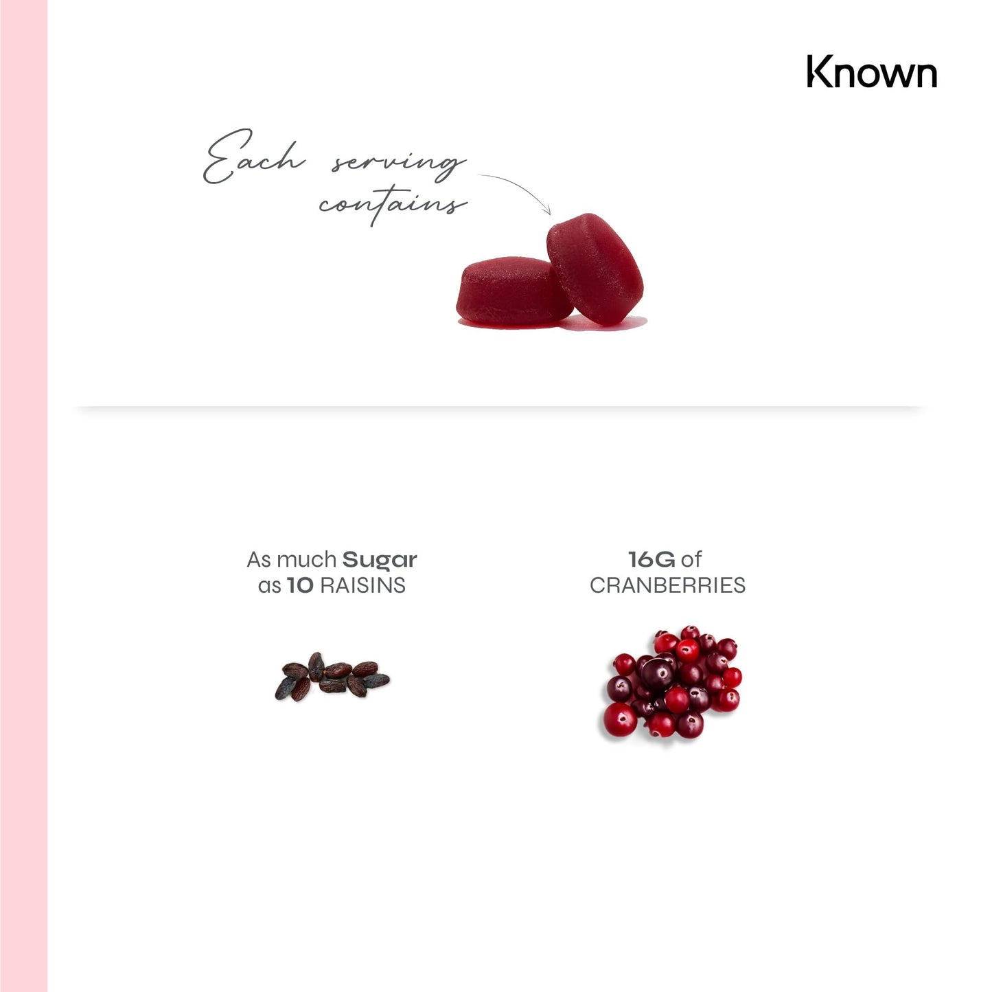 Vegan Cranberry Gummies by Known Nutrition | Natural Cranberry Support | Delicious Natural Cranberry Flavour | 60 Two-a-Day Vegan Vitamin Gummies (One Month’s Supply)