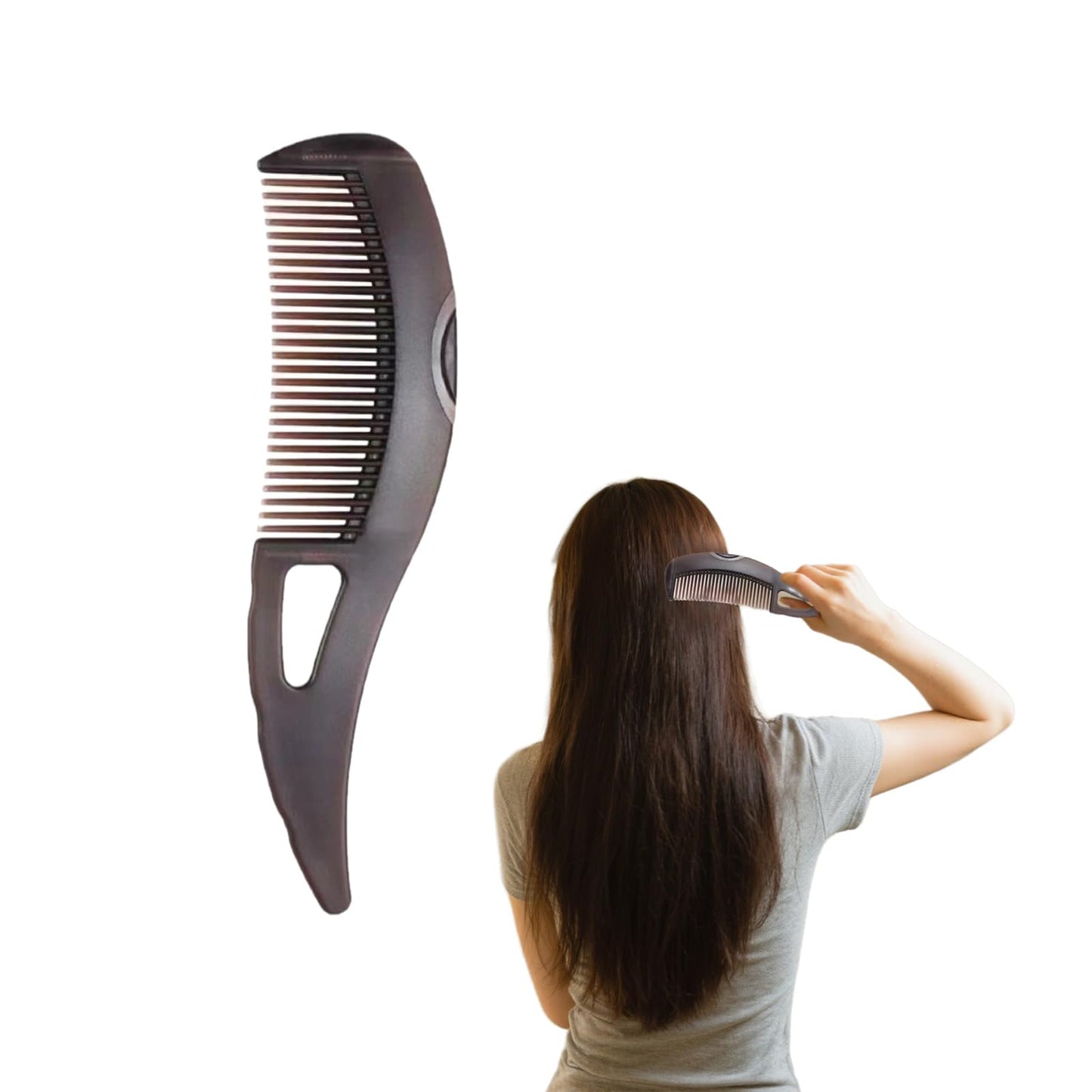 Generic Dandruff Comb, Hollow Tooth, Detoxing, Scalp Psoriasis, Lice, Multifunctional, Brown, ABS, 8.27x2.05 inches, Unisex Adult and Children, All Ages, Unisex