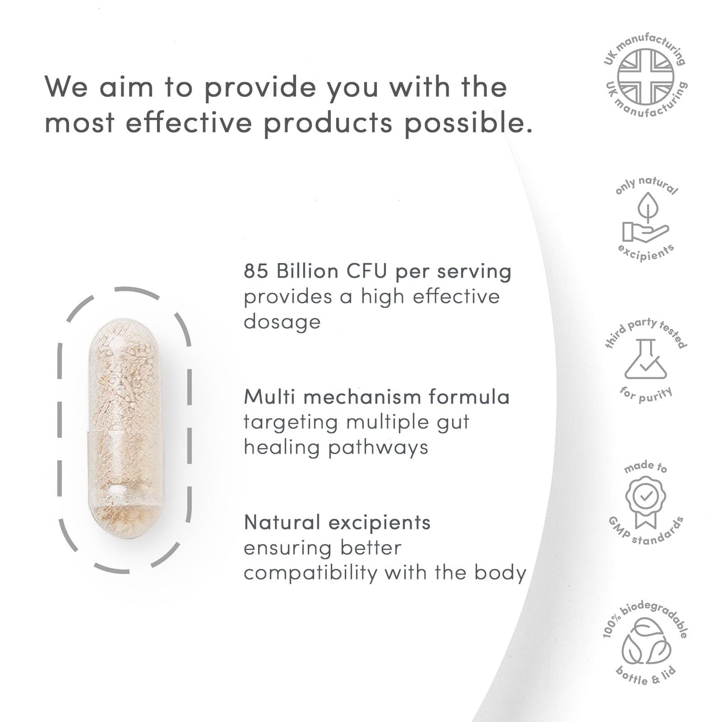 vP Vitality Pro Probiotic Culture® 58 Billion CFU - UK’s First Genuine Third-Party Tested, 14 Strains, 60 Capsules, 30 Day Supply – GMP Manufacturing, Digestive & Gut Health