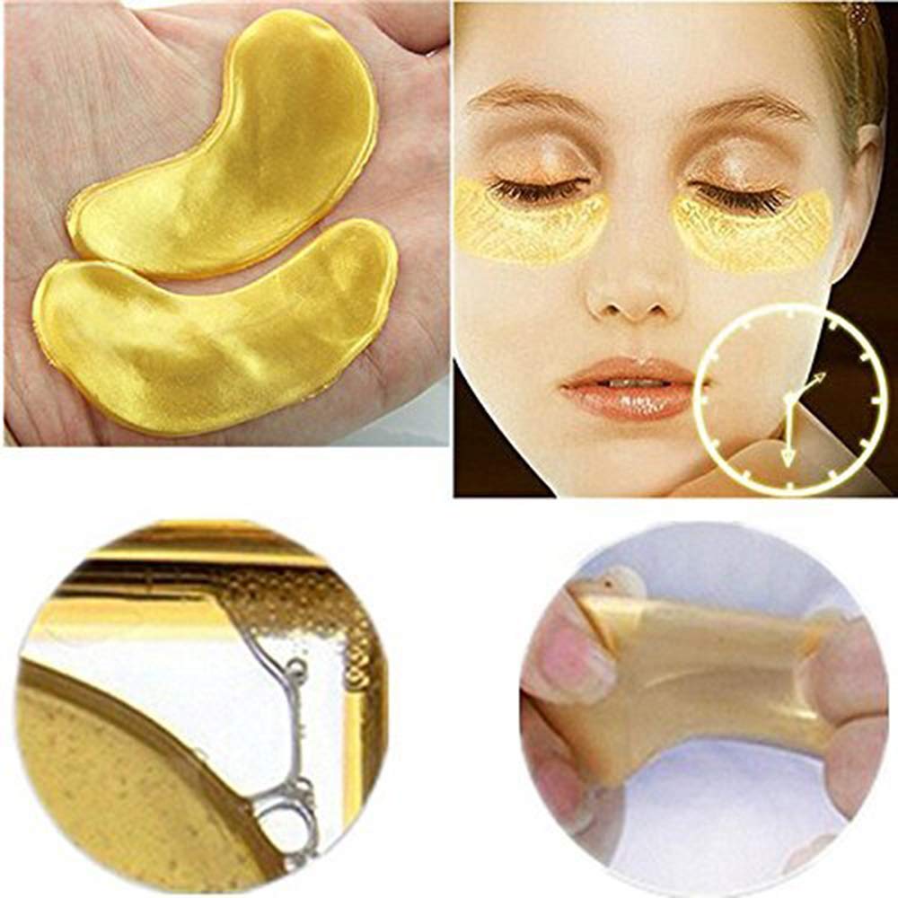 NYKKOLA' Hitece Anti Aging Crystal 24K Gold Powder Gel Collagen Eye Masks Sheet Patch (10 Pairs) by Hitece