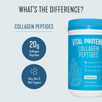 VITAL PROTEINS Collagen Supplements, Vital Proteins Hydrolyzed Collagen Peptides Powder (Type I, III) - Unflavored 284g Canister
