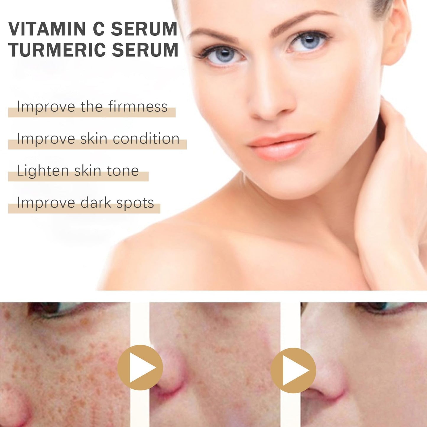 NatrLuxe Vitamin C & Turmeric Face Serum For Aging & Wrinkles - Oil With 20% Vitamin C, Improves Dark Spots & Fine Lines, Moisturizing Skin Care Formula
