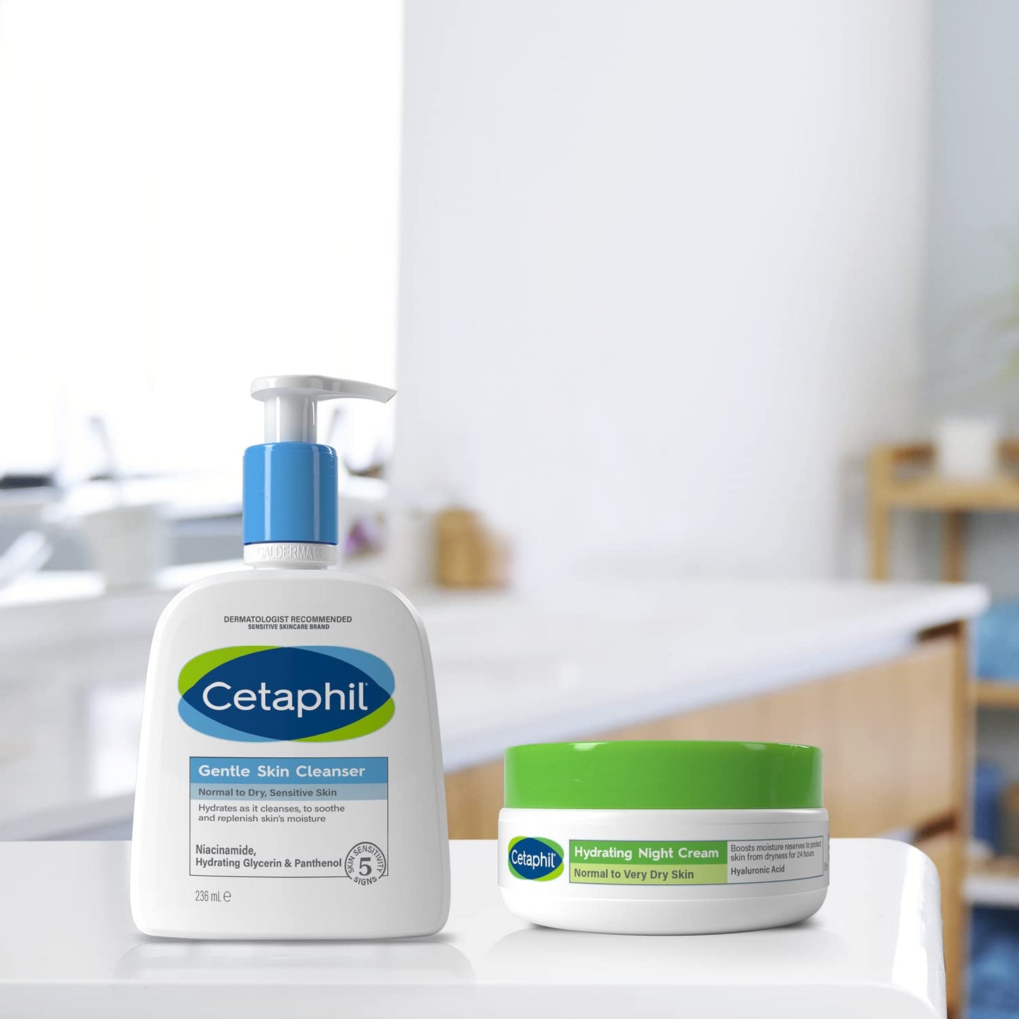 Cetaphil Hyaluronic Acid Night Cream, 50ml, Moisturiser For Sensitive Skin, Hydrates Overnight, Non-Greasy