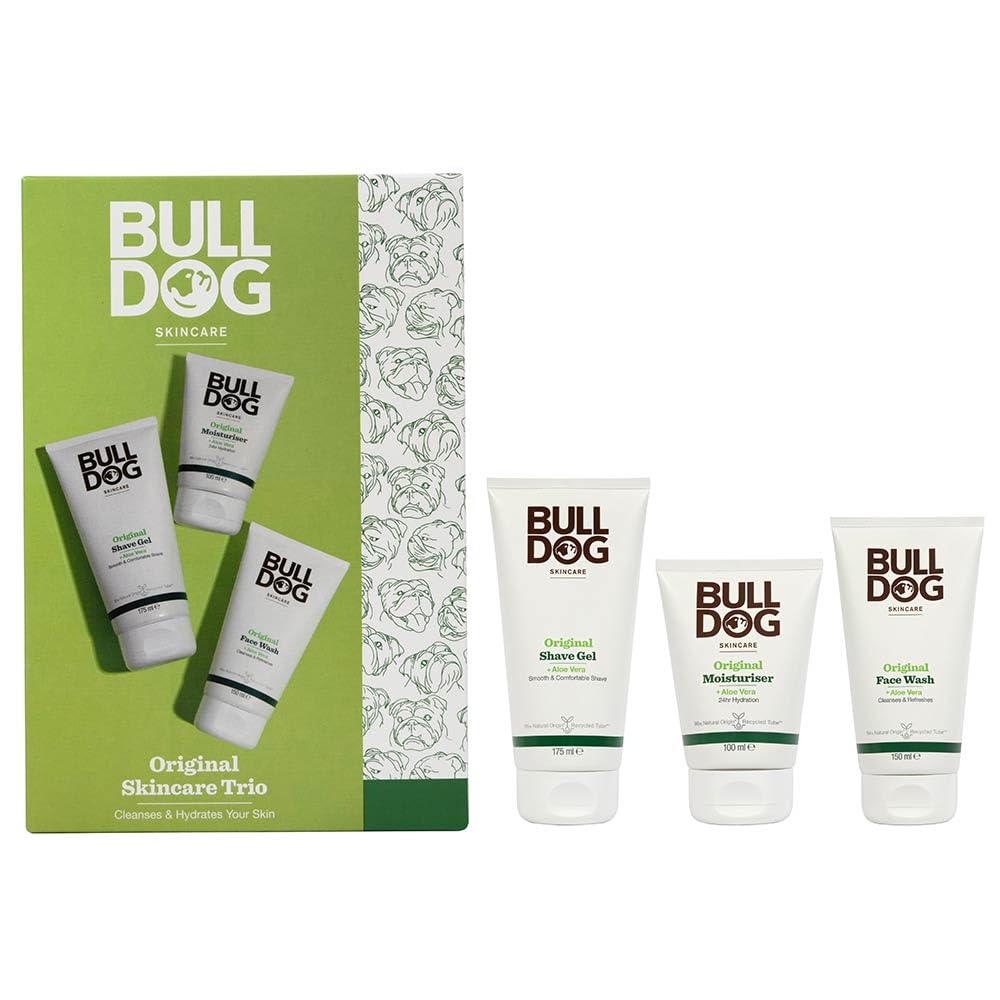 BULLDOG CHRISTMAS GIFTSET - Perfect gitset with original Shave Gel, moisturiser and face wash which is an ideal christmas gift