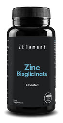 Zinc, 25mg (Bisglycinate), 400 Tablets | Chelated | Antioxidant, Supports The Immune System, Skin, Hair and Eyesight | Vegan | Zenement