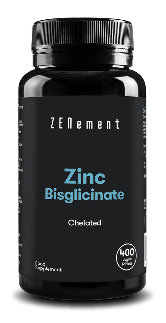 Zinc, 25mg (Bisglycinate), 400 Tablets | Chelated | Antioxidant, Supports The Immune System, Skin, Hair and Eyesight | Vegan | Zenement