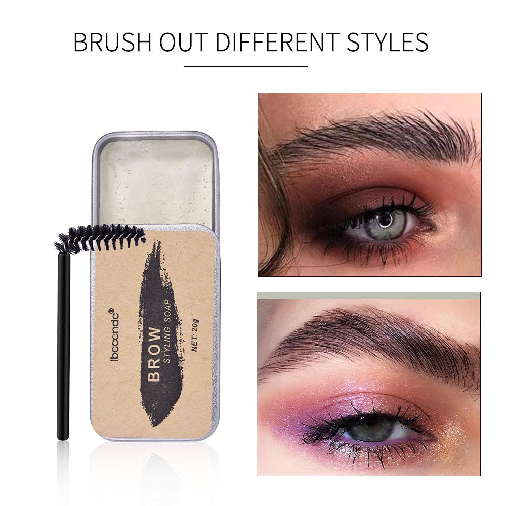 Brows Soap Kit, Shefave Brows Styling Soap,Long Lasting Eyebrows Styling Wax, Smudge Proof Eyebrow Styling Pomade for Natural Brows Shaping Defining, 20 g (Pack of 1)