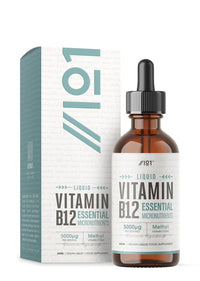 ALPHA01 Vitamin B12 Liquid Drops 5000mcg - 60ml (2 Months Supply) - High Strength Methylcobalamin Supplement - Vegan & Vegetarian Friendly - by Alpha01