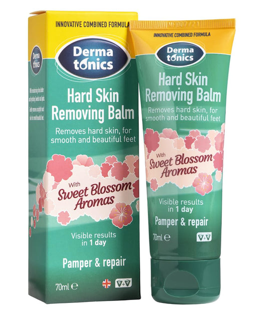 Dermatonics Natural Care Hard Skin Removing Balm for Feet | Scented with Sweet Blossom Aromas | Moisturises with Shea Butter and Hydrates with Oat Lipids | Diabetics and Vegan-friendly | 70 ml
