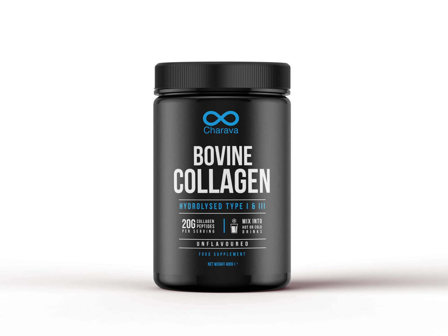 Charava Collagen Powder 400 Grams, Premium Bovine Collagen Peptides Powder - High Levels of The 8 Essential Amino Acids, Collagen Supplements, Halal & Kosher, Leading UK Brand