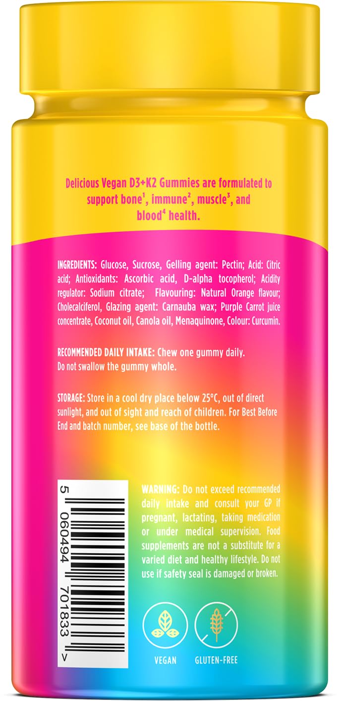 Wellgard Vitamin D3 K2 Gummies – Vitamin D3 K2 Gummies, Supports Bone Health, Immune System and Muscle Health