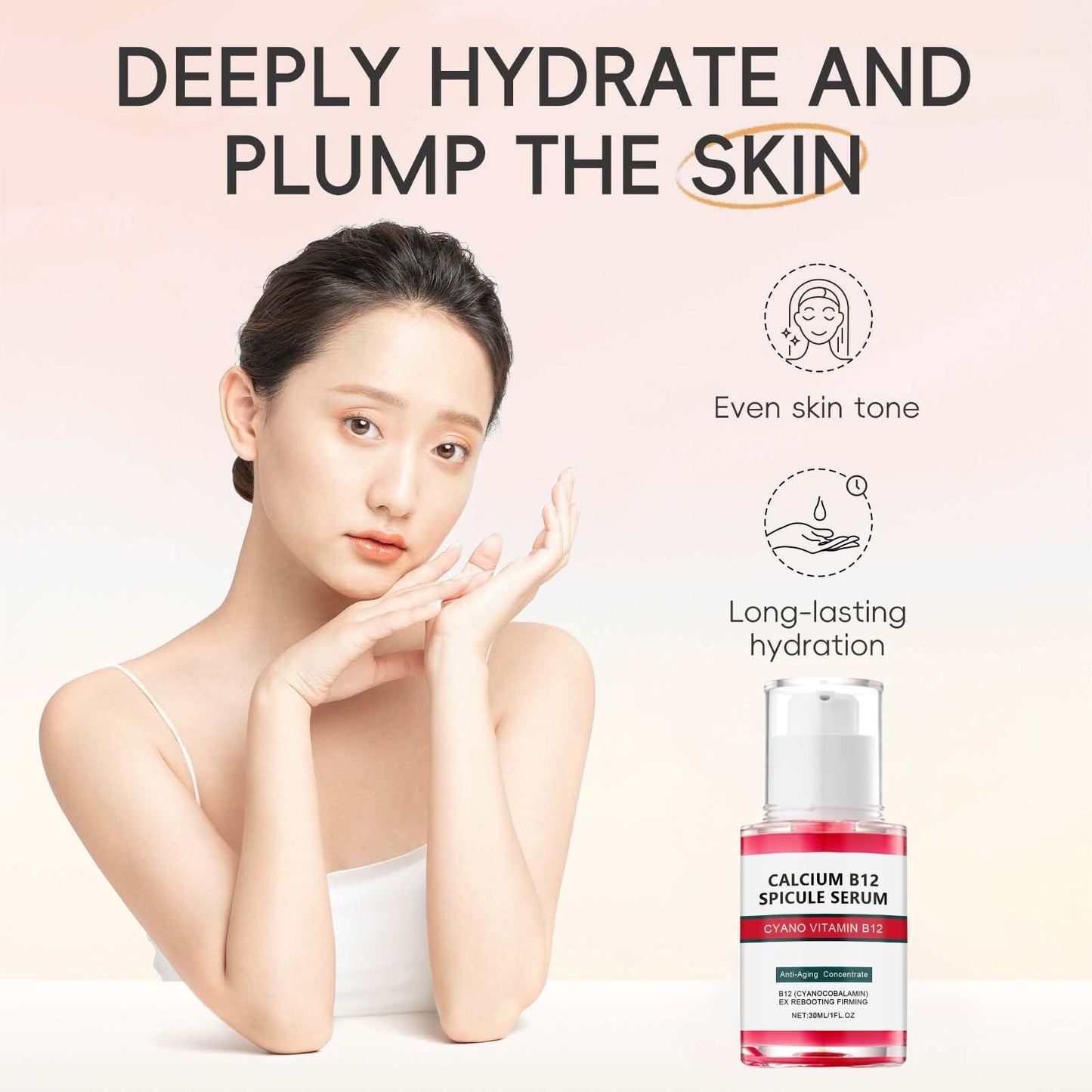 Shefave Pink Spicule Serum for Face with Niacinamide & Vitamin B12, Picotonic Glowing Serum, Anti Wrinkle Ser-um for Glass Skin, Minimizes Pores, Dark Spot, Brightening Hydrating Face Essence,Korean Skin Care