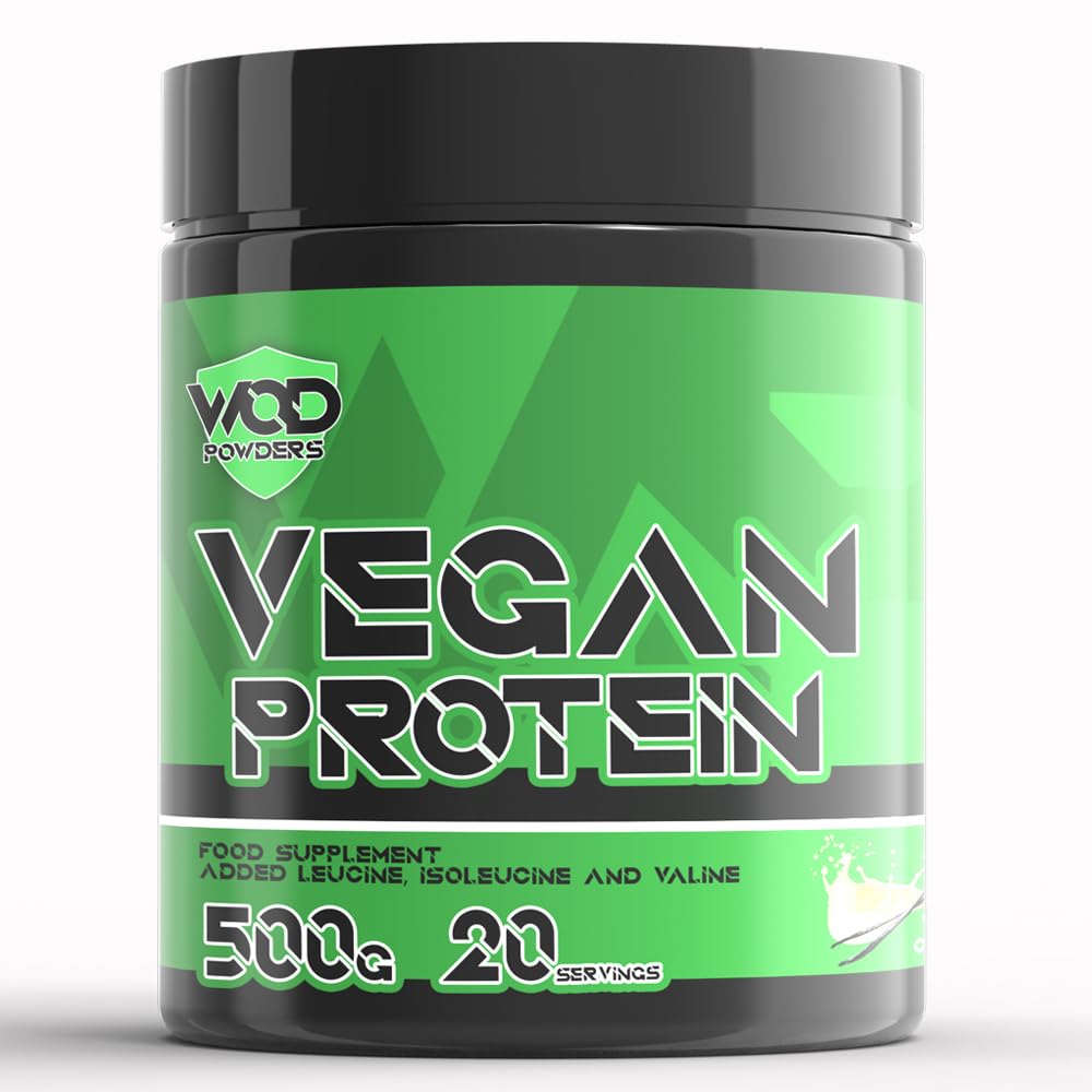 Hellenia VEGAN PROTEIN - Protein Powder Blend - WOD Powders | 3 Plant Based Vegan Protein Powders | High in fibre, Low Carb, Low Fat, Low Sugar, Dairy-Free - (Vanilla Custard)